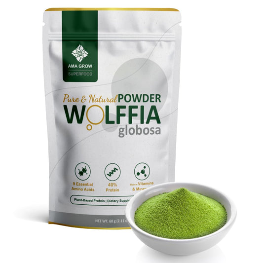 AMA GROW Wolffia, bolsa seca para conservar nutrientes y añadir proteína vegetal.