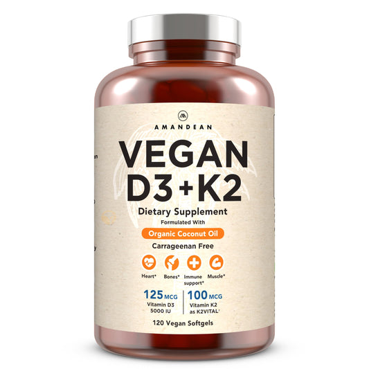 AMANDEAN frente del empaque mostrando beneficios y formato vegano