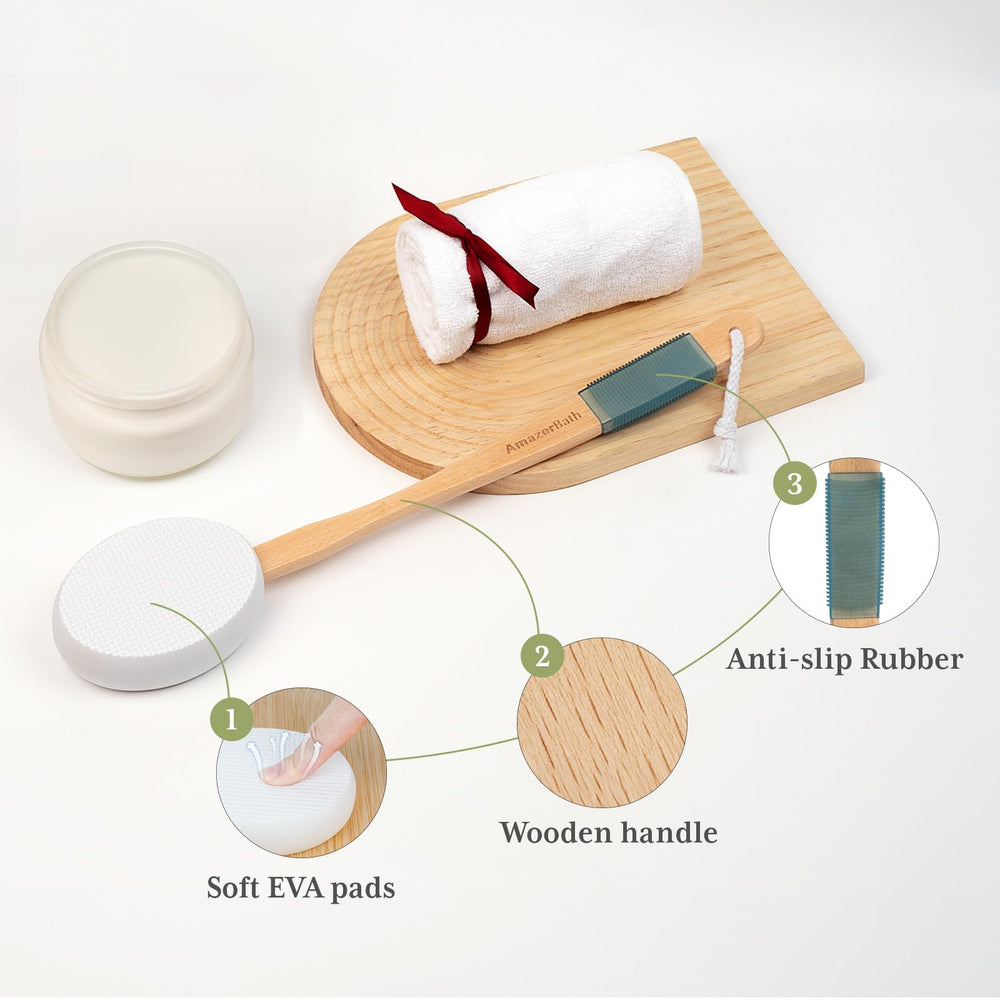 AmazerBath detalle del mango antideslizante que ofrece agarre seguro