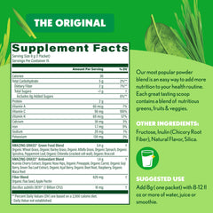 Amazing Grass polvo verde textura cercana, rico en nutrientes