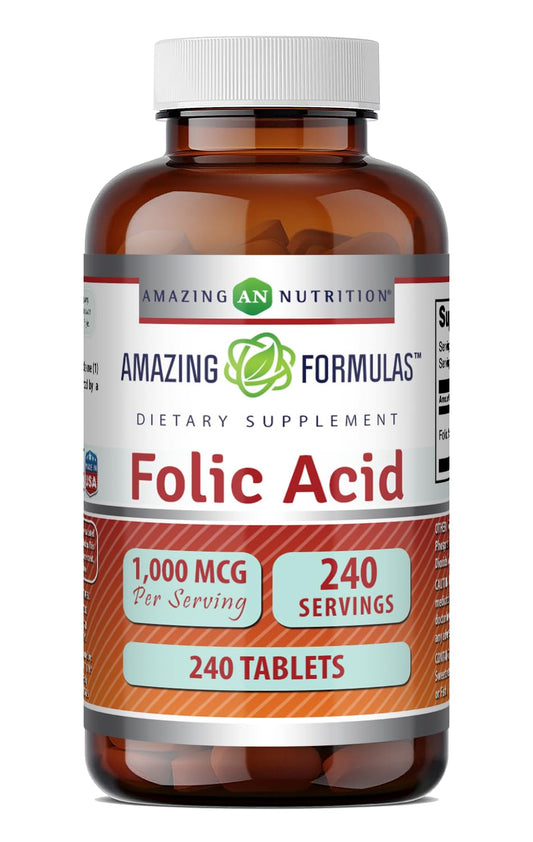 Amazing Nutrition envase frontal mostrando 240 tabletas y beneficio de duración