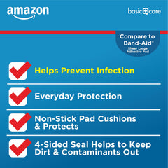 Amazon Basic Care detalle de almohadilla no adhesiva protección sin adherencia