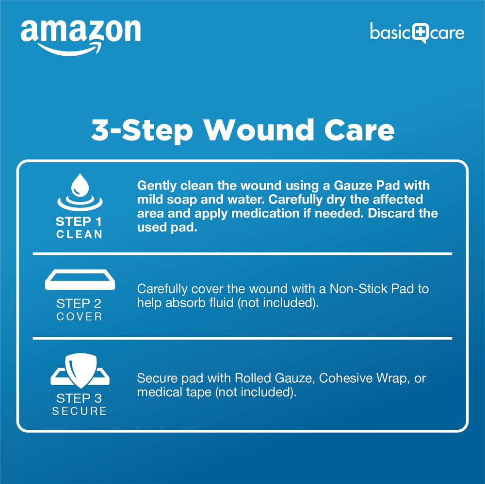 Amazon Basic Care gasas dentro de un botiquín doméstico, solución accesible para emergencias