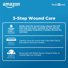 Amazon Basic Care gasas dentro de un botiquín doméstico, solución accesible para emergencias