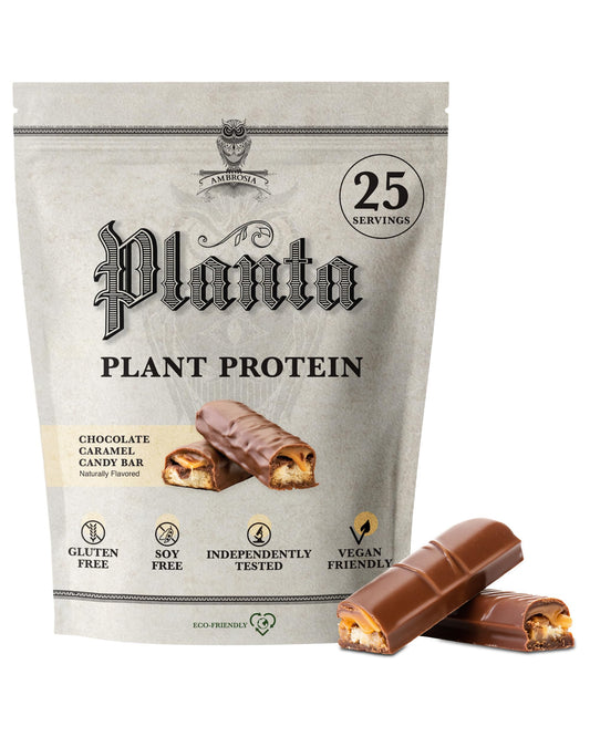 Ambrosia envase frontal sabor candy bar mostrando marca y aspecto atractivo