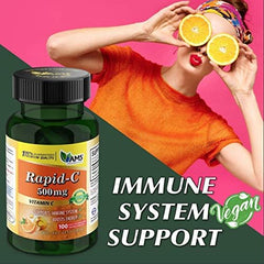 America Medic & Science tabletas junto a frutas indicando combinación con dieta y absorción de hierro