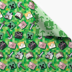 American Greetings regalo envuelto con papel Minecraft, acabado profesional