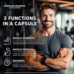 American Research Supplements cápsulas veganas apiladas para fácil ingestión