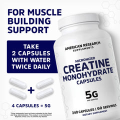 American Research Supplements cápsula en mano mostrando tamaño y facilidad