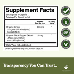 American Standard Supplements etiqueta con ingredientes y certificaciones orgánicas