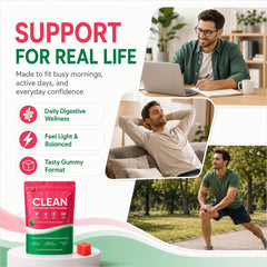 AMOQUCT estilo de vida con gomitas en mesa para mostrar conveniencia diaria
