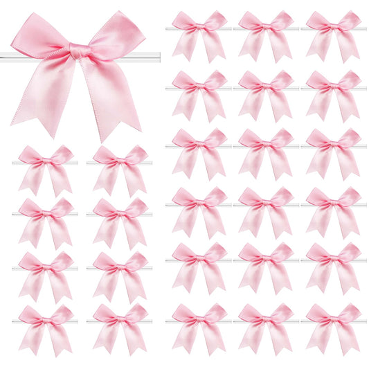 Amstorer empaque frontal con 50 lazos rosa claro para acabado profesional