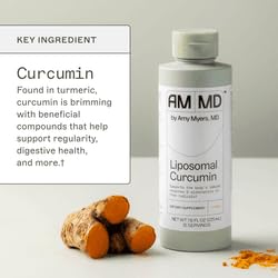 Amy Myers MD Liposomal Curcumin label detail emphasizes gluten-free and non-dairy formulation