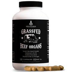 Ancestral Supplements frasco frontal del producto muestra etiqueta clara y beneficios