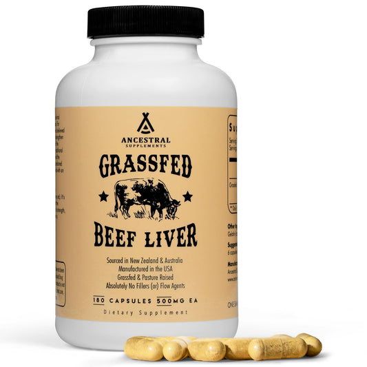 Ancestral Supplements envase frontal que muestra diseño y cantidad