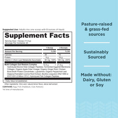 Ancient Nutrition polvo texturizado en primer plano, visual de mezcla fácil y soluble