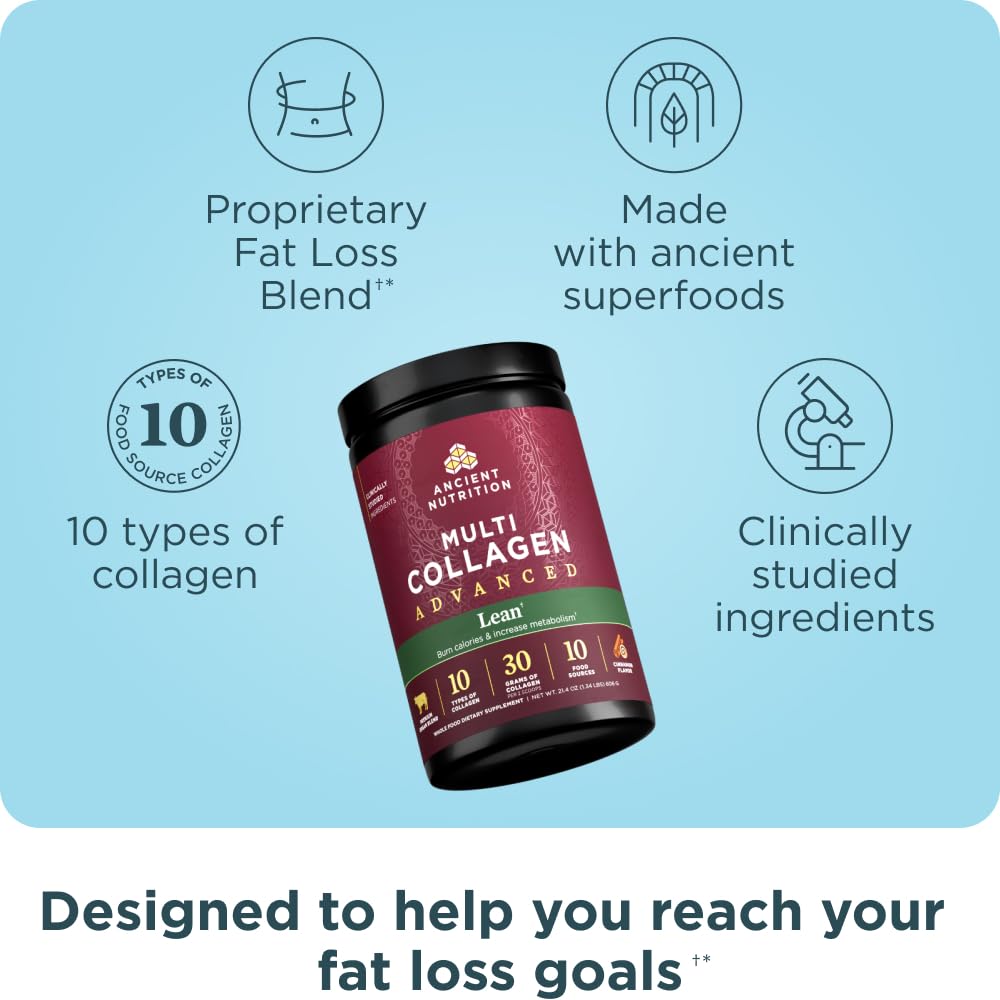 Ancient Nutrition polvo mezclado en café para energía matutina y saciedad