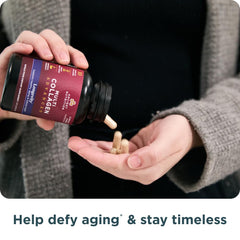 Ancient Nutrition bottle being poured into a drink for seamless daily incorporation