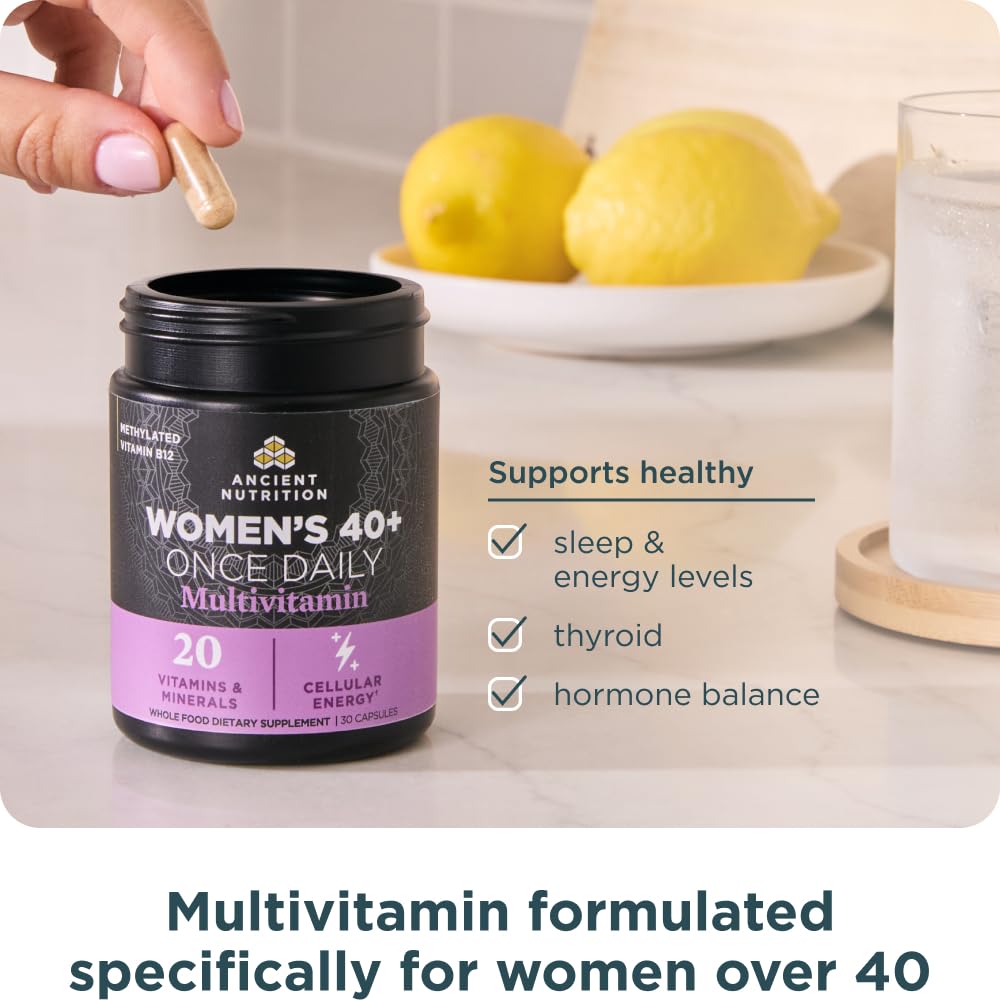Ancient Nutrition producto junto a una rutina matutina para mostrar conveniencia diaria