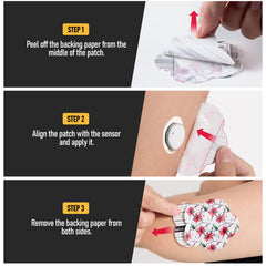 ANGTICS parche junto a sensor Dexcom G7 para referencia de tamaño