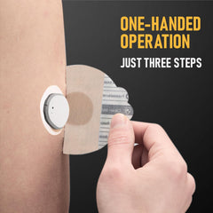 ANGTICS parche Dexcom G7 aplicado en brazo, sujeción durante actividad