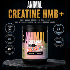 Detalle del polvo Animal Creatine HMB Smarties para mezclar fácilmente