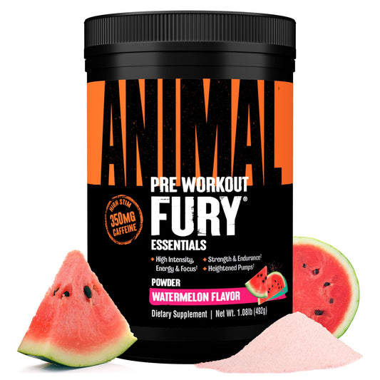 Animal Fury frente del producto mostrando el envase y el sabor sandía, beneficio: claridad de uso