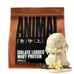 Animal Whey frente del envase mostrando diseño y tamaño, conveniencia visual