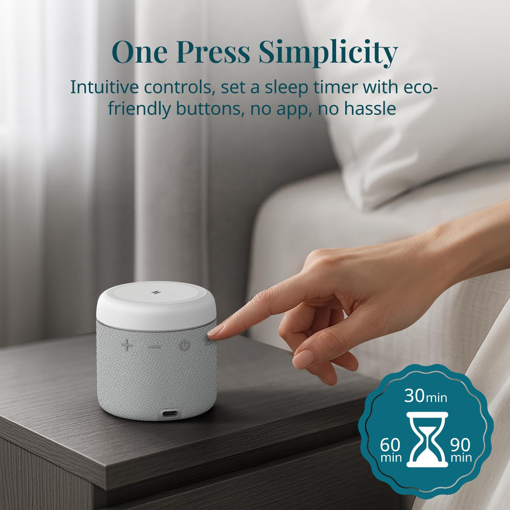 ANJANK white-noise-machine with 1000mAh battery for travel readiness.