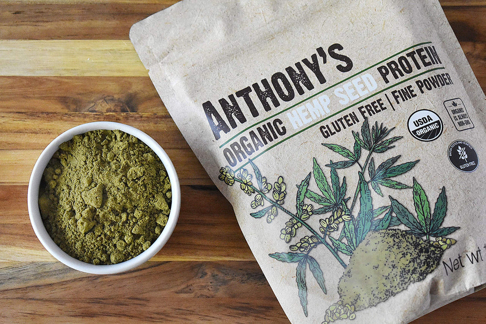 Anthony's Hemp Seed Protein Powder closeup highlights fine powder and versatility