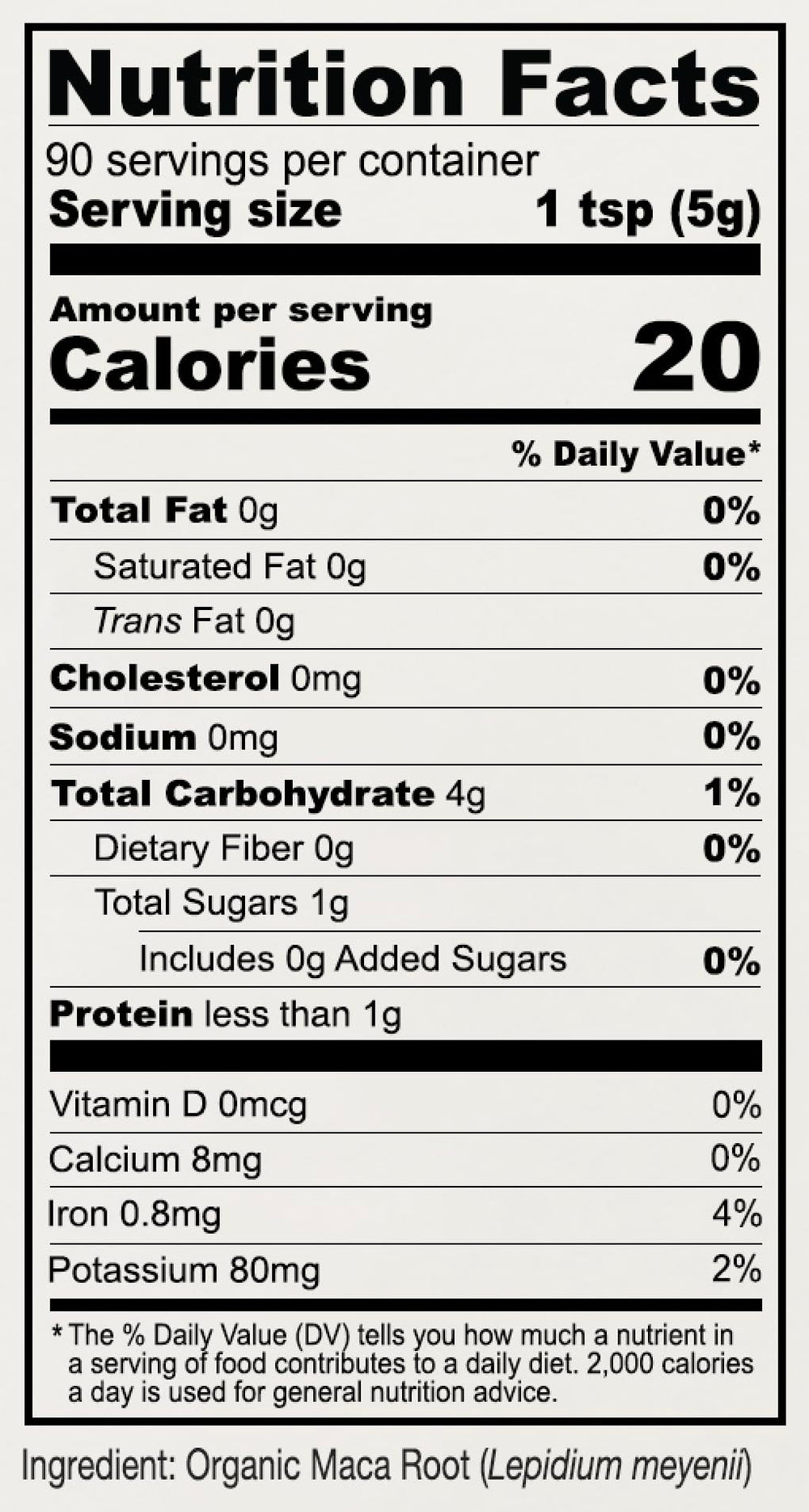 Anthony's textura fina del polvo de maca gelatinizada ideal para mezclar fácilmente