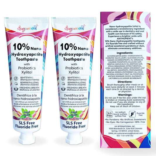 Anymoment frente del envase mostrando pack doble y beneficio de protección del esmalte