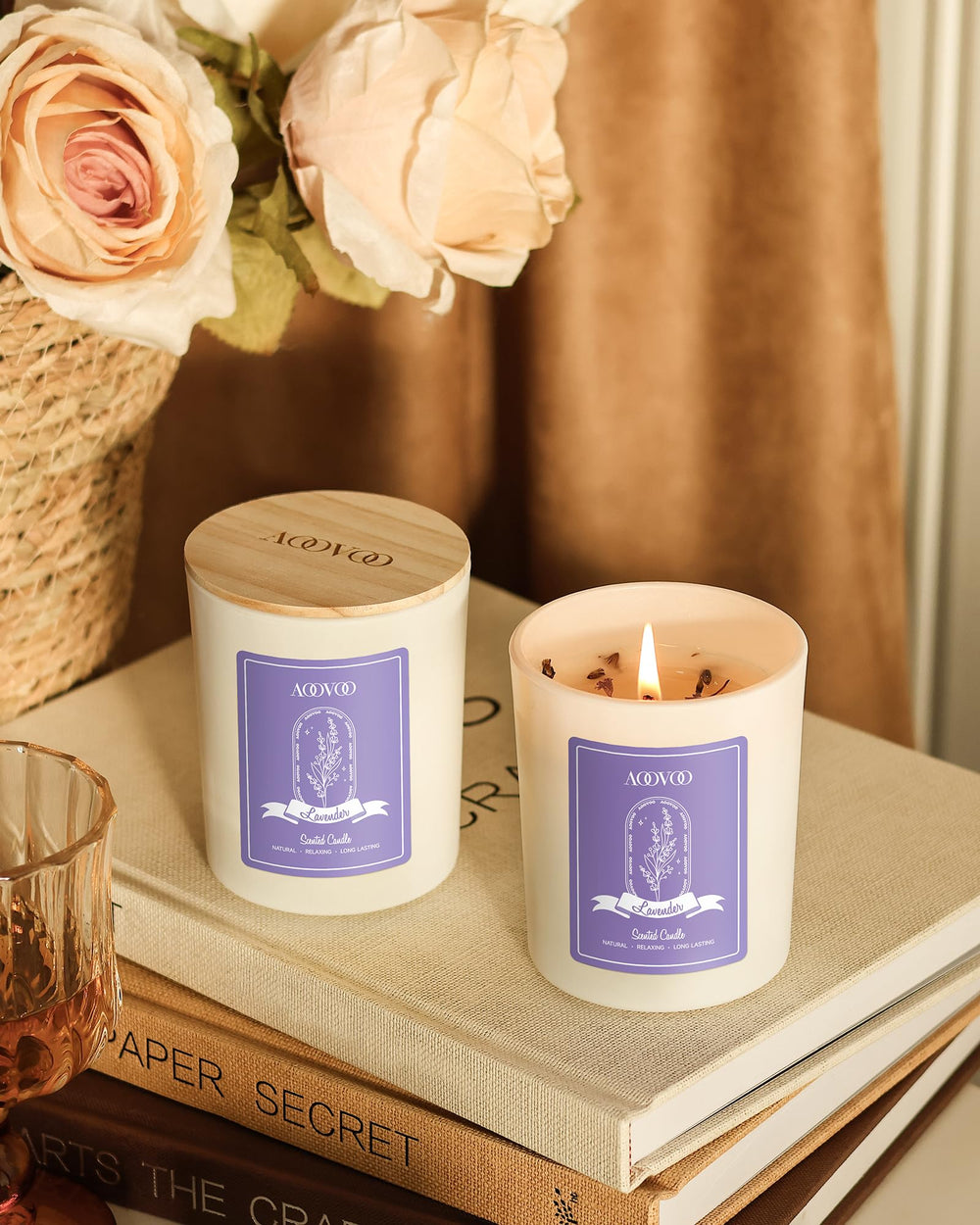 AOOVOO cristal incrustado en la cera aportando estética y foco meditativo