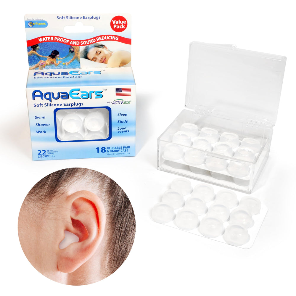 Aqua Ears comparación de tamaño en la mano para ver escala y precisión