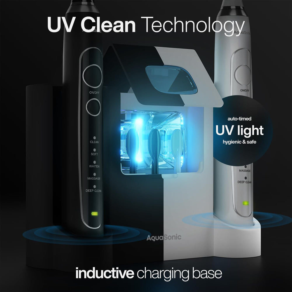 Aquasonic base UV cerrada con cabezales dentro, sanitización práctica