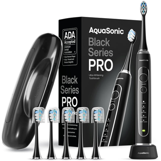 Aquasonic Black Series PRO vista frontal mostrando diseño elegante y potencia