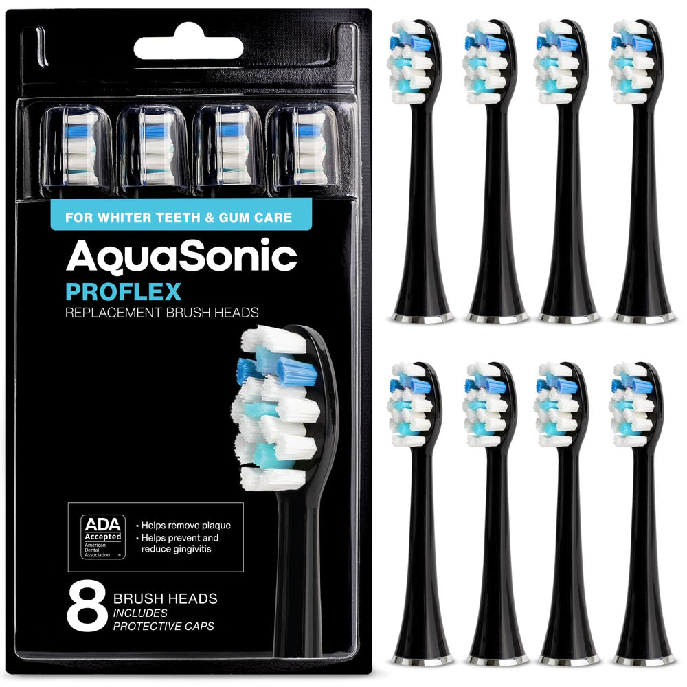 AquaSonic cabezal frontal en empaque mostrando ajuste y confianza en calidad