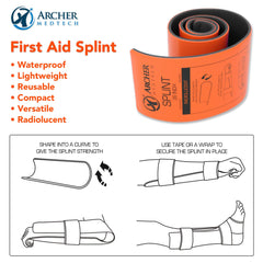 Archer MedTech férula enrollada, ahorro de espacio en mochila o maletero