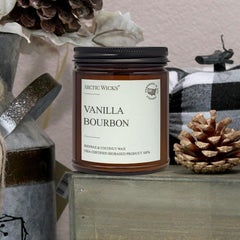 Arctic Wicks cera de abeja y coco resaltando origen sostenible