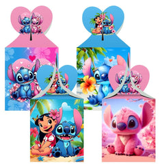 ARHAVI mesa de fiesta con cajas Stitch decorando y unificando el tema visual