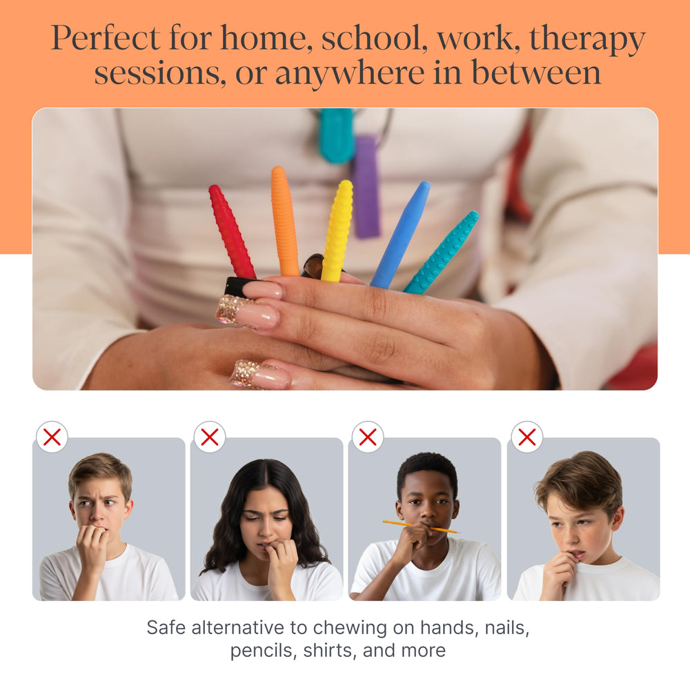 ARK Chewth Pick detalle del extremo masticable para apoyo oral-motor