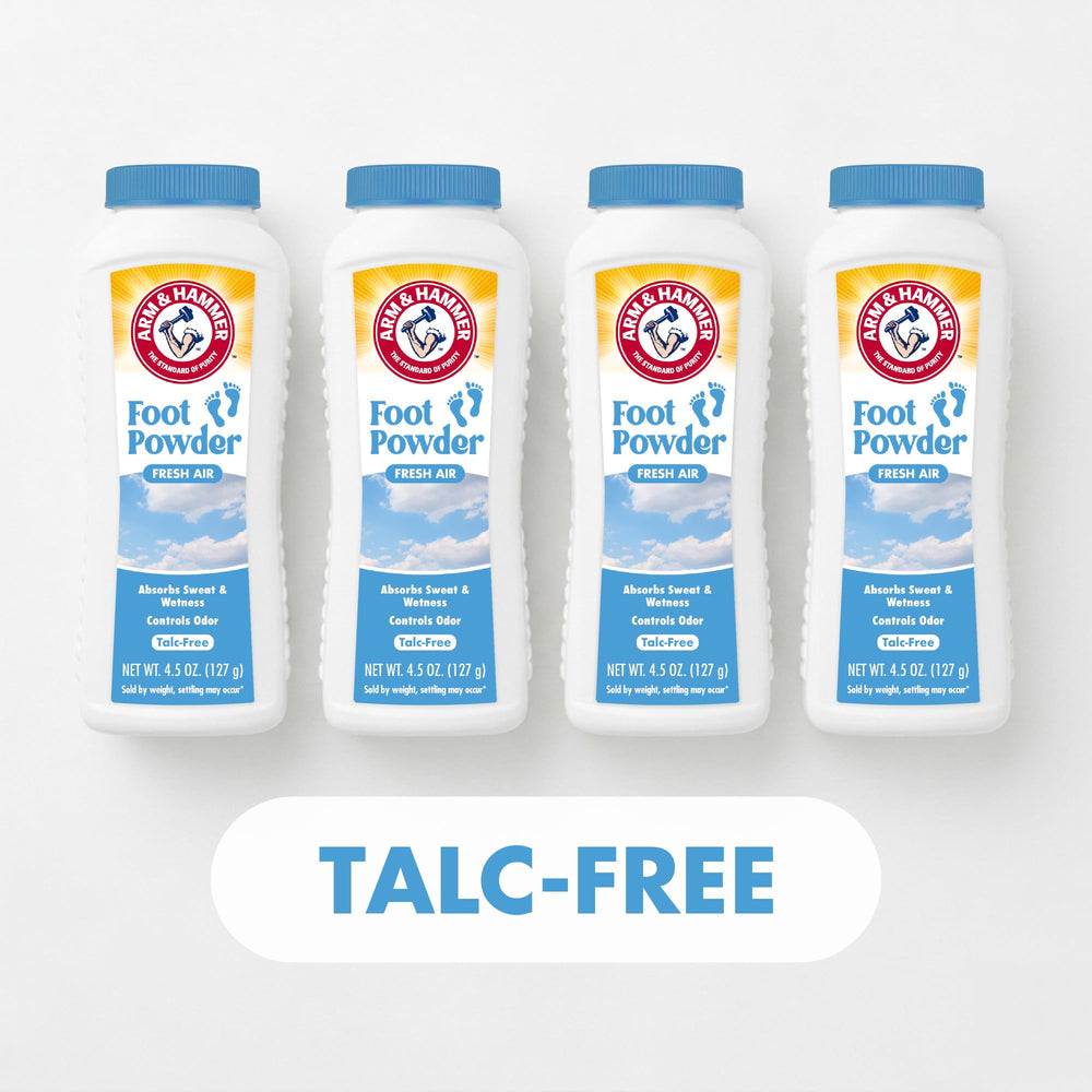 Arm & Hammer comparación de tamaño con mano, formato portátil