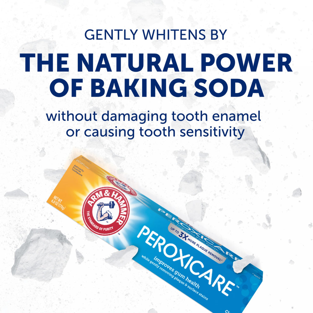 Arm & Hammer close-up etiqueta con ingredientes y beneficios claros