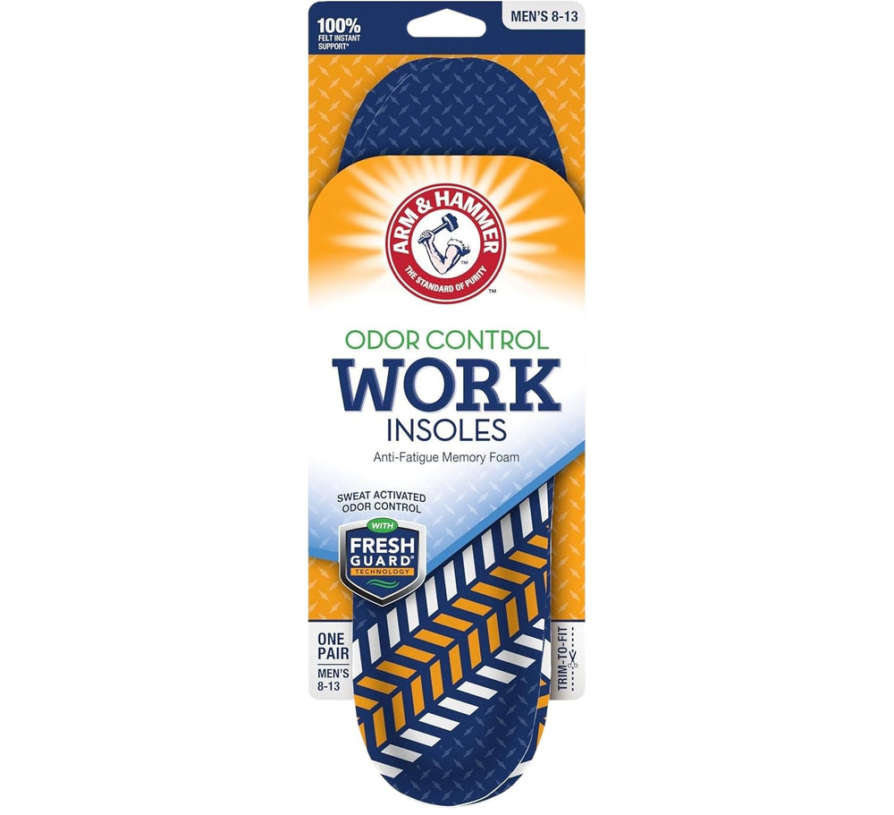 Arm & Hammer plantilla frontal empaque mostrando el producto y beneficio de soporte
