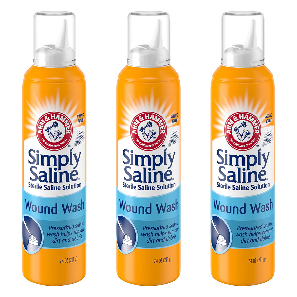 Arm & Hammer Simply Saline frente del envase mostrando etiqueta y tamaño para identificación rápida