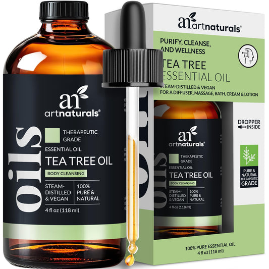 Artnaturals Aceite Árbol de Té, botella visible, ideal para aromaterapia suave y relajación.