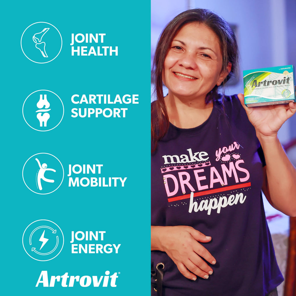 Artrovit frasco abierto con cápsulas visibles para control de porciones