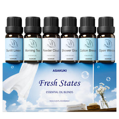 ASAKUKI set Fresh States frontal muestra seis botellas, ideal para ambientar