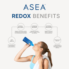 ASEA botella junto a una regla para comparar tamaño y portabilidad