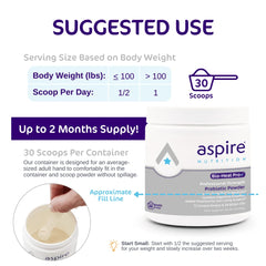 Aspire Nutrition polvo disuelto en vaso en uso facilitando la ingesta diaria